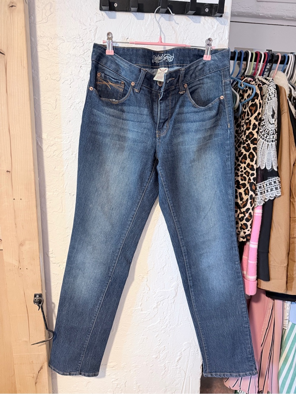 Faded Glory Women’s Straight Leg Jeans in Medium Blue Wash